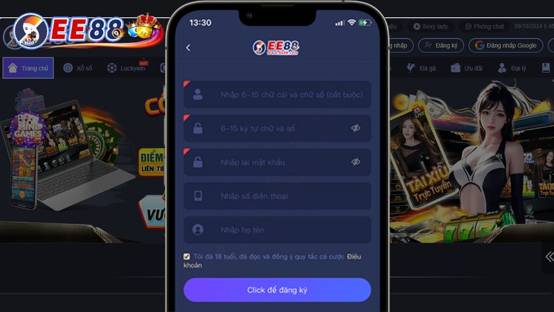 Hướng dẫn đăng ký tại nhà cái ee88